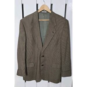 Ungaro Uomo Paris Silk Wool Blazer Mens 42R Brown Single Breasted Jacket Coat